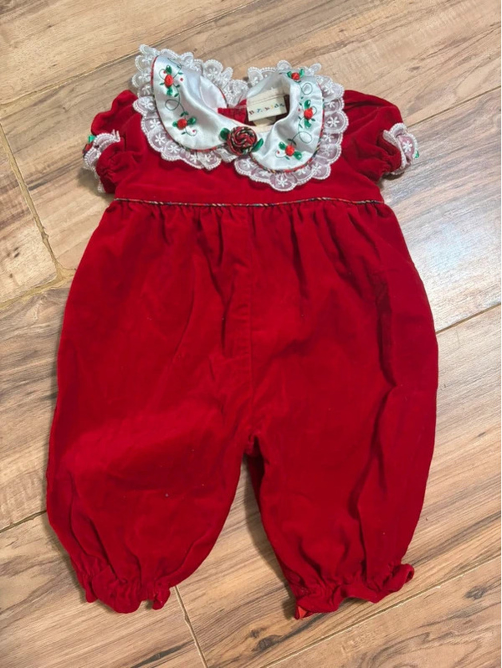Vintage B.T. Kids Red Velvet Romper